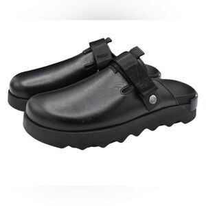 Sorel Black Mules with Strap